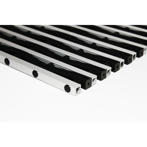 Tappeto in alluminio tubolare con profilo in gomma ondulata nera (REF. 10021-OND) - Product Image 1