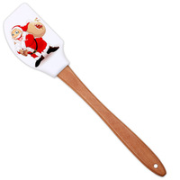 Spatule en silicone de qualité alimentaire résistante à la chaleur, grattoir à manche en bois, ustensile de cuisine, outils pour gâteaux