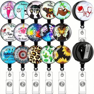 Promotional Items Office Product Supplies Plastic Custom logo Retractable Pull Badge Peels Card Holder Scrollers - Product Image 4