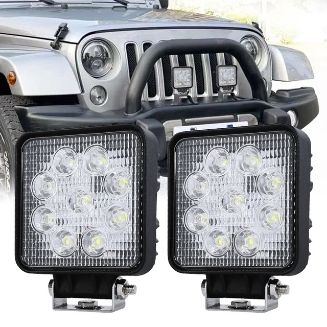 Waterproof White Square 12V 24V Motorcycle Headlight Lamp Cars Vehicle Tractor Flood Beam Auto Truck Offroad Led Working Light