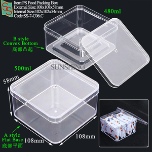 Sunshing nóng bán vuông tráng miệng hộp rõ ràng kẹo nhựa thực phẩm Biscuit đóng gói Hộp Snack Tiramisu bánh ngọt Biscuit hộp - Product Image 6