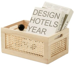 Panier de rangement rectangulaire en rotin rétro sans couvercle pour salon, organisation de bureau, fabriqué au Shandong DS9562 - Product Image 5