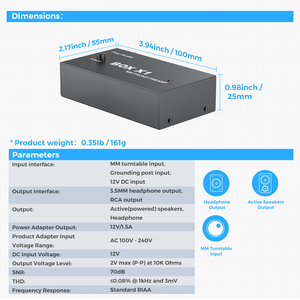 Préamplificateur phono Fosi <span class=keywords><strong>Audio</strong></span> Box X1 pour tourne-disque, préamplificateur stéréo mini <span class=keywords><strong>HiFi</strong></span> avec amplificateur casque CB - Product Image 5