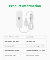 Détecteur de niveau sonore intelligent ZIGBEE avec contrôle via application, capteur de fuite d'eau et de niveau d'inondation, fonctionne sur piles, surveillance à distance