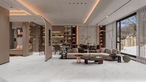 Carreaux de sol en porcelaine effet marbre blanc mat antidérapant <span class=keywords><strong>60x60</strong></span> (24x24) pour la décoration intérieure, fournis par la ville de Foshan - Product Image 5