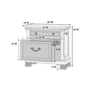 DB Cherry Finish 1PC Mesita de noche con espacio de almacenamiento Mesita de noche tradicional formal en chapa de madera contrachapada Muebles de dormitorio - Product Image 4