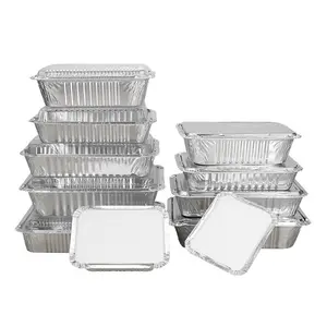 Disposable Round And Square Aluminum Foil Containers For Food With LIDS