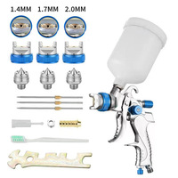 Pistolet de pulvérisation pneumatique transfrontalier 2008 pour la réparation de carrosserie automobile, pot de peinture haute brume pour couche de finition, réservoir de 600 ml, buse de 14/17/20 mm, alimentation par le haut