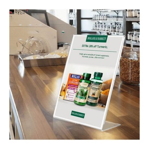 Acrylic L-Shape Display Table Stand for Restaurants and Stores Clear Menu Sign <b>Holder</b> - Product Image 2
