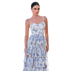 Vestido Casual de Verano con Estampado Floral Estilo Europeo Americano, Cintura Imperio, Escote Corazón, Transpirable y Cómodo - Product Image 5