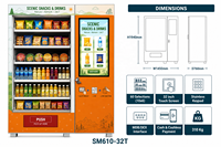 Máquina Expendedora de Bebidas y Snacks, 60 Selecciones, Pantalla Táctil de 21.5 Pulgadas, Máquina Expendedora de Agua y Refrescos, Pago con Tarjeta de Crédito