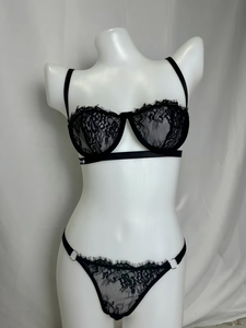 Sexy erotische dameslingerie van non-woven kant, met stalen ring, mesh, doorschijnende kant, verleidelijke charme, medium control, kantkleding. - Product Image 2
