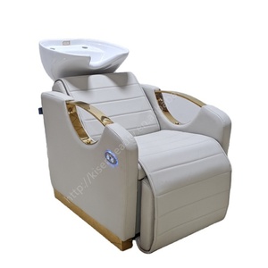Sillón de Peluquería Kisen de Buena Calidad, Semi-reclinable, con Reposapiés Personalizado y Tazón de Cerámica para Barbería - Product Image 1