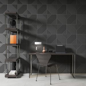 Panneaux muraux en PVC géométriques noirs à prix d'usine, imperméables, texturés, décoratifs pour salon, hôtel, bureau, intérieur - Product Image 2