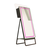 Accessoires de toile de fond de fête pour mariage, cadre led, Miroir magique, Machine à Selfie, support de Photo pour événements, en promotion