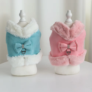 子犬、フレンチブルドッグ、チワワ、ヨークシャテリア、猫用の保護冬用コットンハーネスリードセット、反射材付き、安全解除可能な犬用ハーネス - Product Image 3