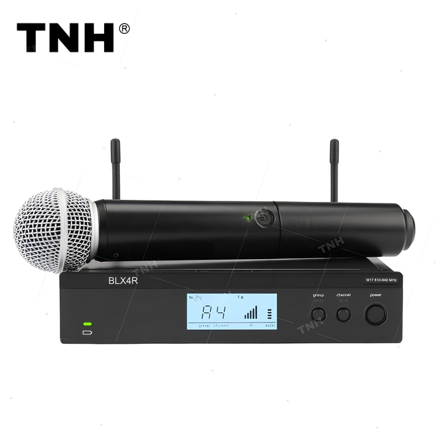 TNH Wireless Microphone BLX4R/PG58/BETA58A/BETA58 Handheld Lavalier Mic UHF Dual Mics Kit Karaoke Stage System BLX4 BLX288