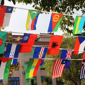 Pas cher 14*21cm <span class=keywords><strong>2022</strong></span> Fans <span class=keywords><strong>De</strong></span> Football 32 Équipe National Drapeau Étanche Monde Bunting String Drapeau pour Décoration Suspendue - Product Image 3
