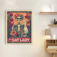 CHENISTORY Peinture par numéros DIY, motif Halloween, crâne sur numéros pour adultes, peinture acrylique DIY
