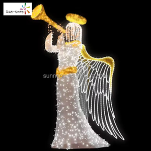 Decoración navideña exterior tridimensional con ángeles LED para calles - Product Image 1