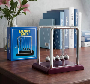 Culla <span class=keywords><strong>di</strong></span> <span class=keywords><strong>Newton</strong></span> con <span class=keywords><strong>sfere</strong></span> in acciaio, modello didattico per fisica e scienza, pendolo da scrivania, giocattolo antistress, regalo e decorazione per la casa - Product Image 1