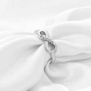 Cincin janji pertunangan untuk wanita, mode personalisasi baja tahan karat tak terbatas selamanya cinta zirkonia kubik cincin janji ulang tahun untuk wanita - Product Image 6