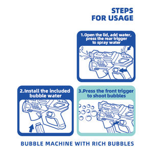 Pistola de <span class=keywords><strong>Burbujas</strong></span> 2 en 1 Transparente, Pistola de <span class=keywords><strong>Burbujas</strong></span> Eléctrica y Pistola de Agua para Niños, Juguete para Hacer <span class=keywords><strong>Burbujas</strong></span> y Disparar Agua para el Verano - Product Image 3