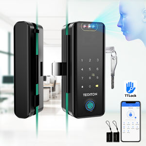 Cerradura Inteligente <span class=keywords><strong>Digital</strong></span> TTlock <span class=keywords><strong>con</strong></span> Control <span class=keywords><strong>de</strong></span> Acceso Electrónico, Reconocimiento Facial y <span class=keywords><strong>Huella</strong></span> Dactilar, Doble Puerta Corredera <span class=keywords><strong>de</strong></span> Vidrio para Oficina y Hotel - Product Image 1