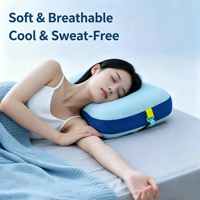 Oreiller de voyage gonflable doux avec poche pour poche de glace, respirant et rafraîchissant, idéal pour le sommeil estival et le camping.