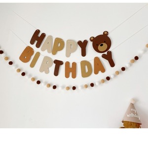 Instagram bruno Bear Cross-Border Instagram che tira bandiera bandiera della festa di compleanno luna piena bandiera decorazione per il giorno speciale del bambino - Product Image 4