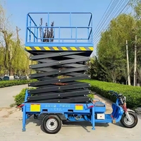 Plateforme élévatrice mobile hydraulique électrique pour travaux en extérieur, plateforme de travail à trois roues, élévateur à ciseaux