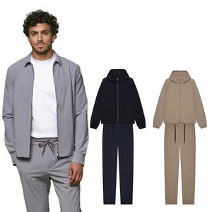 Gingtto Survêtement Gris à Capuche pour Hommes, Style Streetwear - Product Image 1