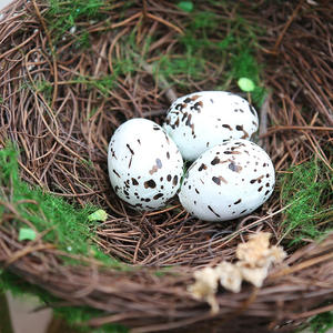 Kunstvogelnest Rotan Vogelvogelvogeleieren Miniatuur Paasdecoraties <span class=keywords><strong>Mini</strong></span>-Tuinaccessoire Woondecoratie - Product Image 2