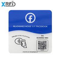 Carte NFC en acrylique 120*120mm, programmable par URL, étanche, avec adhésif, puce RFID 13.56mhz, directement de l'usine