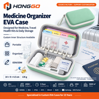 Étui de rangement pour médicaments de voyage imperméable et écologique en EVA avec fermeture à glissière, 2-3 compartiments, boîte organisatrice de pilules
