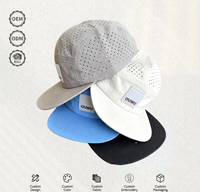 Casquette de baseball perforée au laser, 5 panneaux, visière plate, maille respirante, logo personnalisé, multicolore, style Dad Hat, directement de l'usine