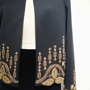 Nouveau Style industrie lourde perlée broderie <span class=keywords><strong>veste</strong></span> bouton unique à manches longues décontracté mode strass manteau femmes - Product Image 6