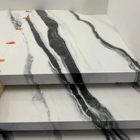 Marches et contremarches d'escalier en marbre naturel blanc Panda pour escaliers droits intérieurs - Vente en gros