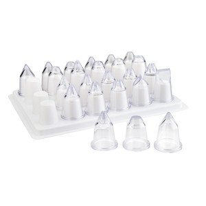Set di 24 punte per decorare torte in acrilico per decorazioni con glassa e crema - Product Image 1