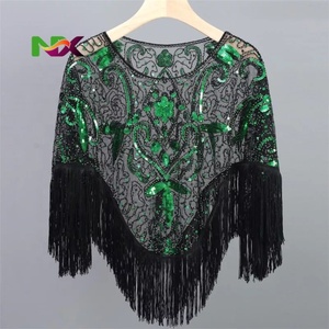 Chales de Lentejuelas Brillantes Estilo Años 20 para Mujer, Vestidos de Noche, Chales para Novia, Damas de Honor, <span class=keywords><strong>Fiesta</strong></span> de Bodas, Bufanda, Boleros, Capas - Product Image 2