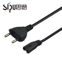 Câble d'extension électrique SIPU EU à 2 broches, connecteur IEC C7, gaine en PVC, niveau IP11, cordon d'alimentation de 1 m pour ordinateur