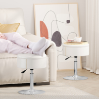 Tabouret vanité en bois réglable moderne pouf de rangement et chaise de vanité avec fonction extensible pour la chambre à coucher