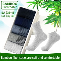 Chaussettes mi-mollet en fibre de bambou pour hommes, respirantes, absorbant la transpiration, chaussettes habillées professionnelles, douces, grandes tailles 38-48, vente en gros