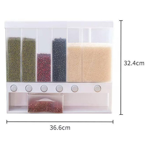 Kitchen Storage Organizer PP <b>Plastic</b> Rectangle Rotating Detachable Cereal Dry <b>Food</b> <b>Container</b> Wall Mounted Grain Storage Box Rice - Product Image 2