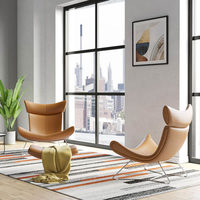 Orangefurn style nordique minimaliste surface colorée réplique en cuir véritable boconcept chaise imola