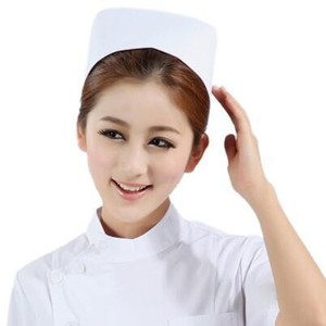 Gorro de Enfermera Blanco para Mujer Adulta, Tejido Monocromático, Uniforme Médico, Origen Hengshui Hebei, Mercancía Disponible 1121 - Product Image 3