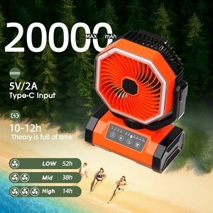 Nuevo Diseño Mejorado, Ventilador de Camping Recargable Portátil de 20000 mAh, Lámpara LED, Uso en Exteriores, Picnic, Multifunción - Product Image 5