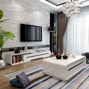 Mueble para <span class=keywords><strong>TV</strong></span> Moderno Italiano Extensible, Lacado en Blanco Brillante, Mesa para el Hogar - Product Image 3