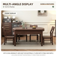 Table à manger extensible et pliable en bois de noyer noir massif, design carré moderne minimaliste de style chinois, mobilier domestique à double usage
