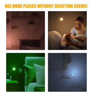 RGB Dimmable Color Changing <b>Rechargeable</b> Modern Bedroom Under Counter Closet Wardrobe Locker LED Puck Remote Control <b>Night</b> <b>Light</b> - Product Image 5